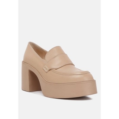 Elspeth Heeled Platform Leather Loafers