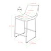 Industrial Faux Leather Counter Stools, Set of 2 - 4 of 4