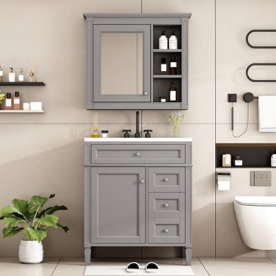 Surface Mount Medicine Cabinet,Vanity Mirror Cabinet,Bathroom Vanities And Medicine Cabinets,One Sink Bathroom Vanity,Shaving Cabinet-The Pop Home