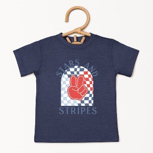 The Juniper Shop Stars And Stripes Peace Toddler Short Sleeve Tee - 1 of 2