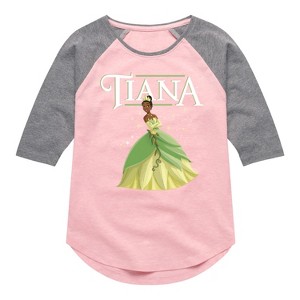 Girls' - Disney Princess - Tiana Shirt Tail Raglan Graphic T-shirt - 1 of 4