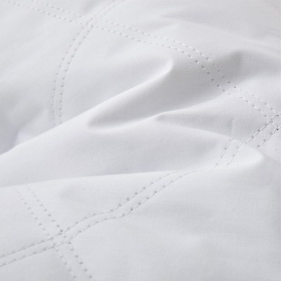 Queen Size White Goose Feather Down Pillows with Navy Piping, Pack of 2