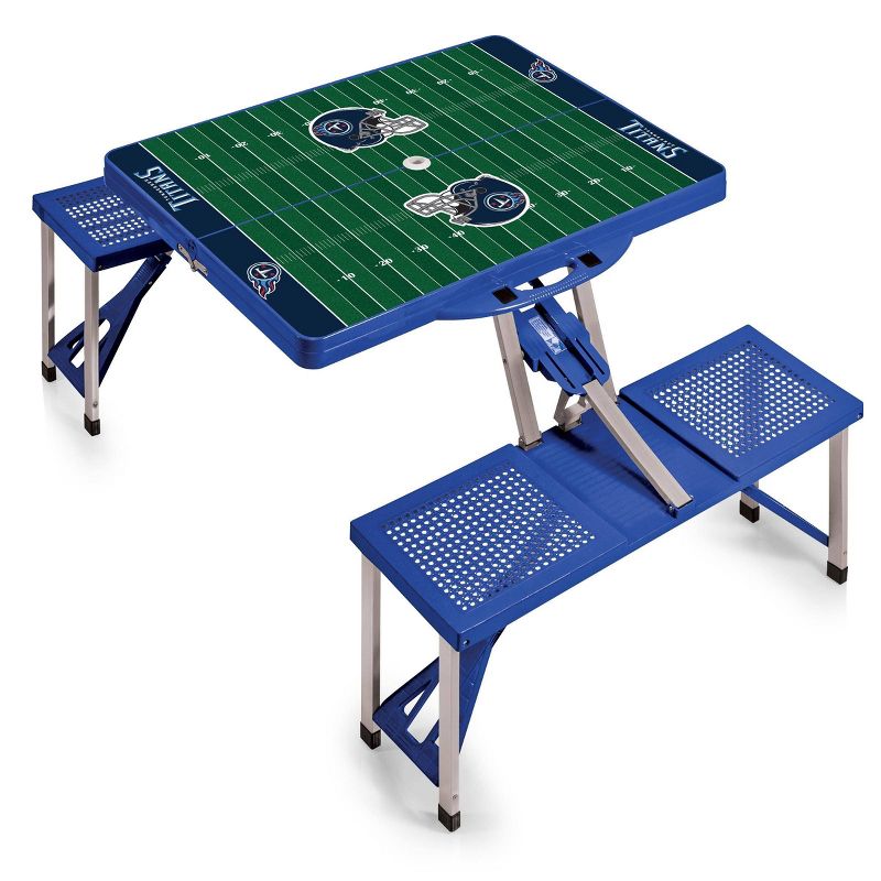 NFL Tennessee Titans Portable Folding Table with Seats and Umbrella, 3 of 5