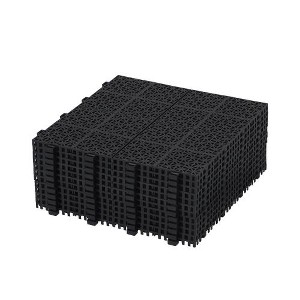 Dolonm 12"x12" Black Interlocking Deck Tiles - Rosette Pattern, 6613 LB Capacity, Waterproof & Anti-Slip - 1 of 4