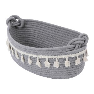 REGALWOVEN Cotton Rope Handcrafted Odorless Compact Open Storage Bins 13.4 x 6.3 x 4.7 Inch 1 Pack - 1 of 4
