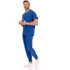 Medichic Men's Workwear Uniforms- Stretch V-Neck Scrubs Set with Seven-Pocket Jogger Pants - 3 of 4