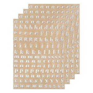 Unique Bargains 3D Small Self-Adhesive A to Z Alphabet Resin Stickers 4 Sheets - 1 of 4