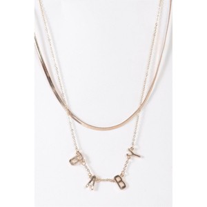 Slickblue Women's Pendant Necklace, Gold "Baby" Letter Charm on Double Snake Chain, Chic Style, 15-16" - 1 of 3