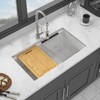 Quartz Kitchen Sink - 32in x 19in White granite composite Workstation undermount kitchen sink - 2 of 4