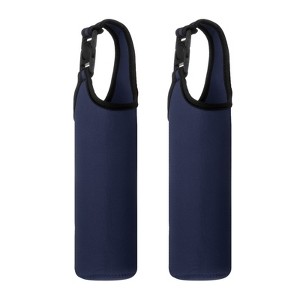 Unique Bargains Elastic Neoprene Commuting Jogging Cycling Insulated Bottle Sleeves with Carrying Handle 2 Pcs - 1 of 4
