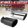 GOTGELIF 4" Inlet 5" Outlet Stainless Steel Car Exhaust Tip Exhaust Muffler with Rolled Edge - 2 of 4