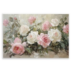 Stupell Industries Rose Bouquets Pink and White Wall Plaque Art, 15" x 10" - 1 of 4