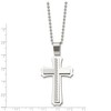 Black Bow Jewelry Men's Stainless Steel Brushed & Polished Swirl Cross Necklace, 24 Inch - 3 of 4