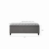 XINGHANZHENXUAN Tufted Upholstered Storage Bench, Soft Close Lid, Button Detail & Espresso Wood Legs, Bedroom or Living Room - 2 of 4
