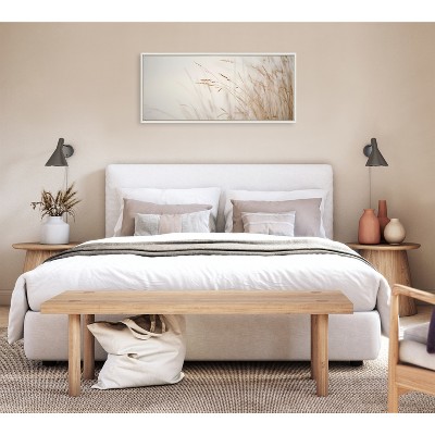 White and Beige Marsh Grass Landscape Canvas Print