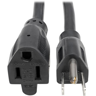 Tripp Lite Power Cord Extension Cable Heavy Duty 14AWG 5-15P 5-15R 15A 25' - 120 V AC Voltage Rating - 15 A Current Rating - Black