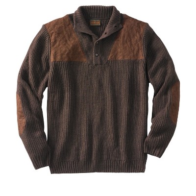 Boulder Creek by KingSize Men's Big & Tall Patch Sweater With Mock Neck