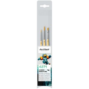 da Vinci JUNIOR Synthetics Miniature Brushes, Synthetic, Acrylic & Tempera, Assorted, 3 Brush Set - 1 of 3