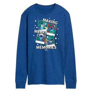 Men's - Lilo and Stitch - Making Merry Memories Long Sleeve Graphic T-Shirt - 1 of 3