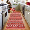 Coolmee Christmas Area Rug Washable Soft Neutral Farmhouse Rug Indoor Floor Carpet for Bedroom Under Dining Table Home Office Red - 3 of 4