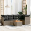 vidaXL Garden Sofa Set Grey and Brown - 2 of 4