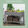 Chic Crate - 47" Elevated Wood Planter Box with Locking Wheels & Storage Shelf - Raised Garden Bed with Liner for Backyard/Patio - Dark Gray - 4 of 4