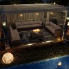 ALAULM 11 Pieces Patio Furniture Set, Rattan Wicker Outdoor Conversation Sets, Furniture Sofa Set w/43in Propane Fire Pit Table - 2 of 4
