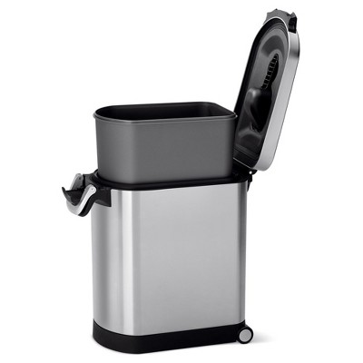 Medium Brushed Stainless Steel Airtight Pet Food Storage Container