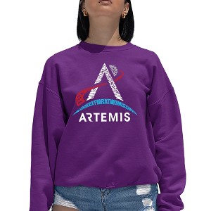 LA Pop Art NASA Artemis Logo - Women's Word Art Crewneck Sweatshirt - 1 of 4