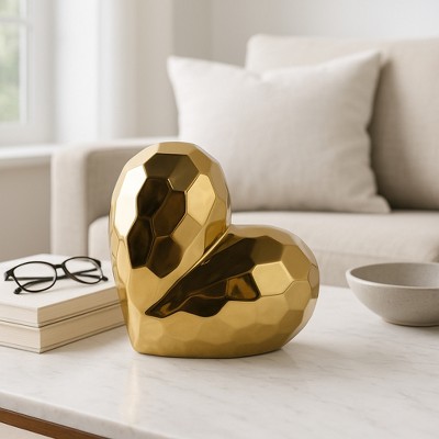 Creative Abstract Ceramic Heart Sculpture, Room, Office Decor or Gift