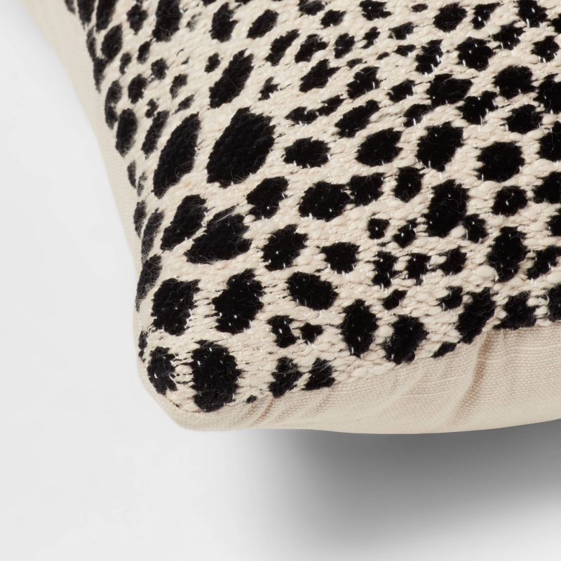 Square Jacquard Leopard Decorative Throw Pillow Black/Natural - Threshold&#8482;, 5 of 6