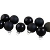 Northlight 10ct Shiny and Matte Black Glass Ball Christmas Ornaments 1.75" (45mm) - 3 of 4