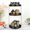 Unique Bargains Carbon Steel Kitchen Turntable Metal Condiment Lazy Susan Organizer Black - 2 of 4
