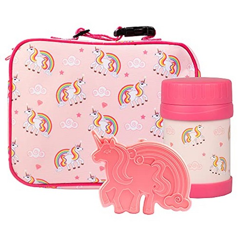  Kids Lunch Box,Girls Pop lunch Box Tote Bag,Reusable Insulated  Lunch Box for Girls, Rainbow Unicorn Lunch Box Bag for School,Lightweight  Water Resistant Cooling Lunch Containers Durable Zippered : Home & Kitchen