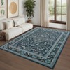 Non Slip Machine Washable Runners Ultra Thin Indoor Foldable Print Carpet Vintage Retro Floral Medallion Floor Cover - 3 of 4