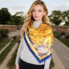 Anna-Kaci Women's Vintage-Inspired Satin Square Scarves with Vibrant Patterns and Bold Feather and Butterfly Motifs - 3 of 4