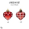 6pc Cute and Glamorous Heart Shaped Christmas Ornament Set, Shatterproof Love Baubles| OrnamentallyYou - 3 of 4