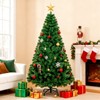 SKONYON 6ft Full Artificial Christmas Tree with 864 Branch Tips, Metal Stand, Flame-Retardant PVC, Easy Assembly, Holiday Decoration - 2 of 4