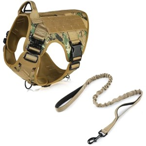 rabbitgoo Tactical Dog Harness and 5.2FT Leash for Small, Small Breed, Adjustable Military Dog Vest Harness for Training Hunting Walking - 1 of 1