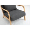 Ridstar Modern Fabric Accent Chair, Armchair with Wooden Frame & Lumbar Support for Living Room & Bedroom-Grey - 4 of 4