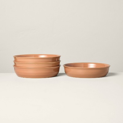 28oz Flared Brim Stoneware Pasta/Grain Bowl Rust - Hearth & Hand™ with Magnolia