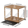 Artloge Modern Extra Large Heavy Duty Dog Crate Tempered Glass Brown Pet Cage with Anti-Rust Aluminum Frame Lockable Casters & Spacious Interior,M - 3 of 4