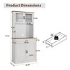 71" H Kitchen Pantry Cabinet with Microwave Stand & Coffee Bar,Wooden Freestanding Hutch Cabinet - 2 of 4