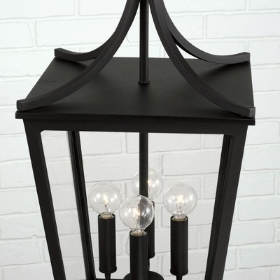 Adair Black 4-Light Outdoor Pendant with Clear Glass