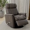 Global Home Bentley Leather Swivel Glider Recliner with Manual Adjustable Headrest & Footrest - 2 of 4