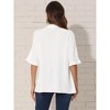 INSPIRE CHIC Women's Casual Babydoll Half Sleeve Turndown Collar Ruffle Hem Button Down Blouse - 3 of 4