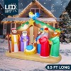 Joyfy 6.5 FT Christmas Inflatable Decoration, Nativity Scene with Angels Inflatable with Built-in LEDs for Xmas Party Indoor Outdoor Yard Garden Décor - 2 of 4