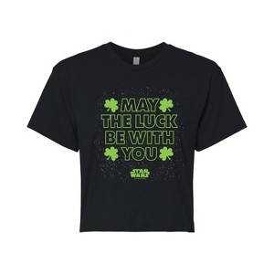 Women's - Star Wars - St. Patricks Day May Luck Be With You Cropped Graphic T-Shirt - 1 of 4