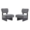 [Black+Grey Set of 2] Modern lounge chair with polyester fabric and sturdy wooden base, simple design, stylish and comfortable. - 4 of 4