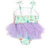 RuffleButts Girls UPF50+ Tulle Skirted One Piece - 2 of 4